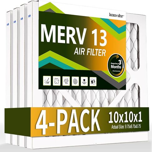 12x12x1 Air Filter MERV 13 (4-Pack), HVAC/Furnace AC Filter Replacement, Dust Defense–Comparable with MPR 1500-1900 & FPR 10 (Actual 11.75x11.75x0.75) in Saudi Arabia