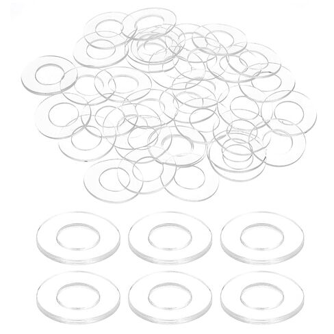 uxcell 150 Pcs M3 PVC Flat Washers Clear Plain Washer 3mm ID 5mm OD 1mm Thick Round Flat Spacers for Screws Bolts Glass Shower Door Handle Bathroom in Saudi Arabia