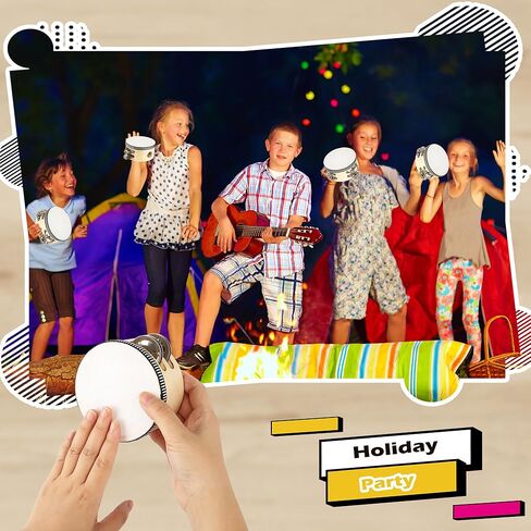 12 Pcs 4 Inch Tambourines Wedding Drum Wooden Small Handheld Tambourines with Double Row Metal Jingles Drums Musical Instruments Percussion for Adult Church Wedding Party in Saudi Arabia