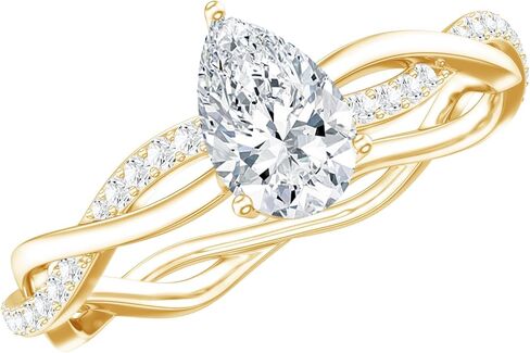 مختبر معتمد نمت Diamond 5x7mm خاتم الخطوبة ، جودة EF -VS ، حلقة الماس Solitaire - جاهزة للهدية in Saudi Arabia