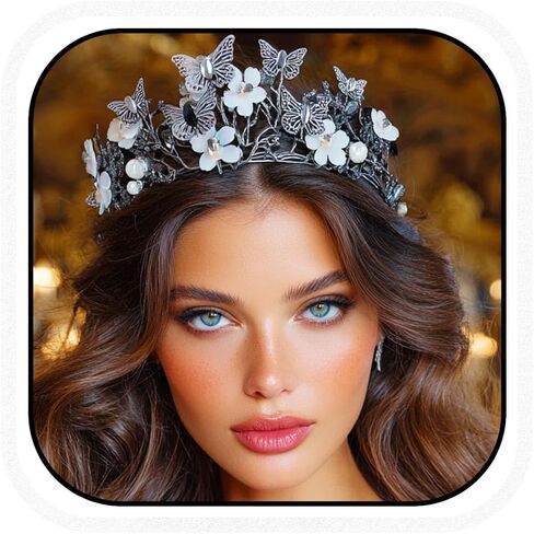 Brishow Gold Butterfly Tiaras Queen Crowns Quinceanera Headdress for Women in Kuwait