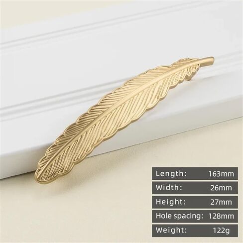 Solid Brass Cabinet Pull Handle Drawer Gold Door 1Pcs(34-L-163mm-Right) in Saudi Arabia