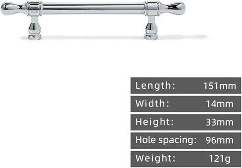 Chrome Silver Solid Brass Ball Drawer Cabinet Long Handle 1Pcs(1282-96) in Saudi Arabia