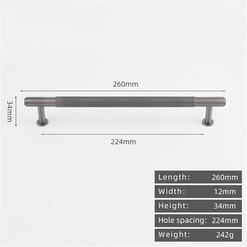 Solid Brass Cabinet Wardrobe Door Drawer Handle Gunmetal Gold Antique 500nn Pull 1Pcs(8828-224-Gunmetal) in Saudi Arabia