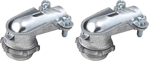 RACO 2691-25 Connector, Squeeze, 3/8-Inch Trade Size, 90 Degree, Armored/Flex, Zinc, 1 Count (Pack of 1) Gray in Saudi Arabia