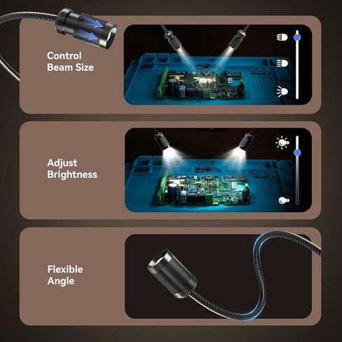 TOMLOV Autofocus 4K Digital Microscope: 8" TM4K-AF Flex Arm HDMI Micro Soldering Microscopes for Adults, Side Lights Coin Microscope, 52MP LCD Microscopes with Screen, Electronics Repair Mat, 64G in Saudi Arabia