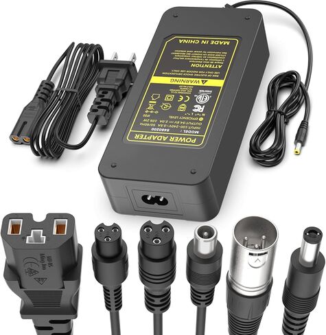 شاحن سريع للدراجة الكهربائية معتمد من ETL بقدرة 54.6 فولت 2 أمبير لبطارية ليثيوم 48 فولت 10 ثانية للدراجة الإلكترونية، ومقابس بديلة للسكوتر 7 في 1 ولوح طائر عالمي لـ Gotrax/Jetson/Razor/Ninebot/Segway، إلخ in Kuwait