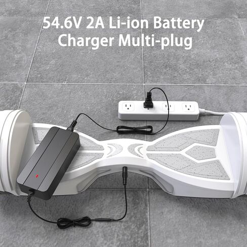 شاحن سريع للدراجة الكهربائية معتمد من ETL بقدرة 54.6 فولت 2 أمبير لبطارية ليثيوم 48 فولت 10 ثانية للدراجة الإلكترونية، ومقابس بديلة للسكوتر 7 في 1 ولوح طائر عالمي لـ Gotrax/Jetson/Razor/Ninebot/Segway، إلخ in Kuwait