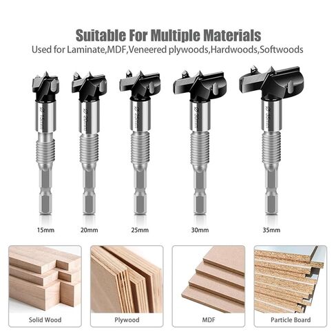 Multifunctional Extended Woodworking Hole Opener External Thread Flat Wing Drill Reaming Drill Extended Limit Board Hand Drill(Drill 35mm) in Saudi Arabia