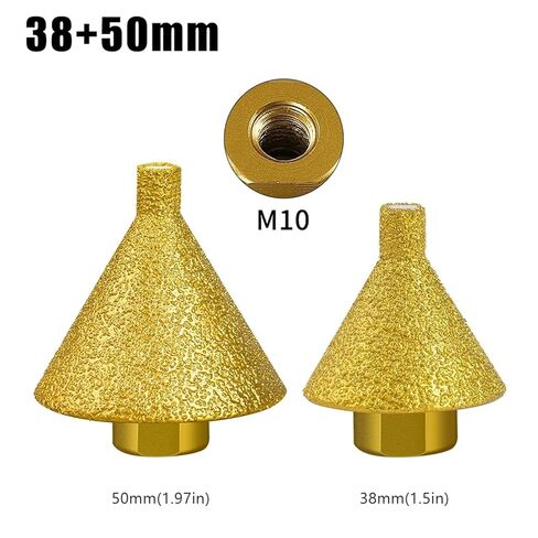 Diamond Chamfer Reaming Grinding Edge Trimming Multi-Function Bit Opener Marble Tile Glass Cone Drill Bit Engraver Tools(2PCS M10) in Saudi Arabia
