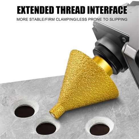Diamond Chamfer Reaming Grinding Edge Trimming Multi-Function Bit Opener Marble Tile Glass Cone Drill Bit Engraver Tools(2PCS M10) in Saudi Arabia