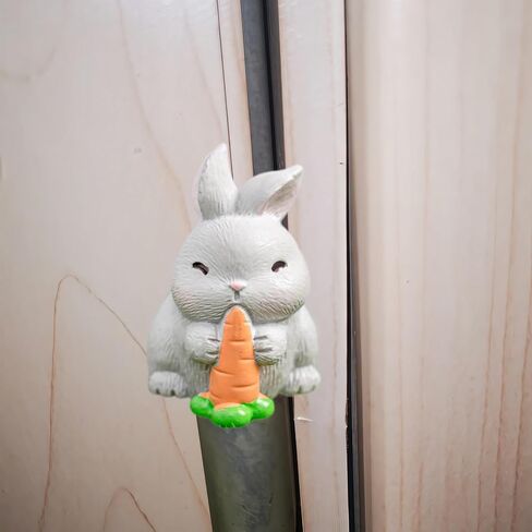 Cute Mini Creative The Little Rabbit Eating Radish Hinge Heads Decorative Topper Set 6PCS, Home Decoration,Magnetic Hinge Head Toppers Door Hinge in Saudi Arabia
