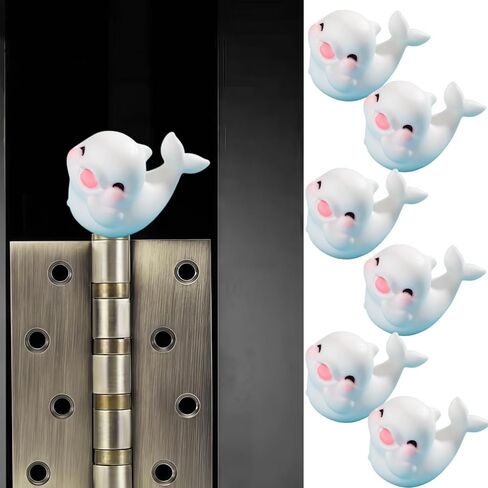 Cute Mini Creative Marine Animals, Joyful Little Dolphins Hinge Heads Decorative Topper Set 6PCS, Home Decoration,Magnetic Hinge Head Toppers Door Hinge in Saudi Arabia
