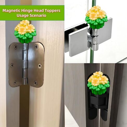 Cute Mini Creative Potted Small Yellow Flowers Hinge Heads Decorative Topper Set 6PCS, Home Decoration,Magnetic Hinge Head Toppers Door Hinge in Saudi Arabia