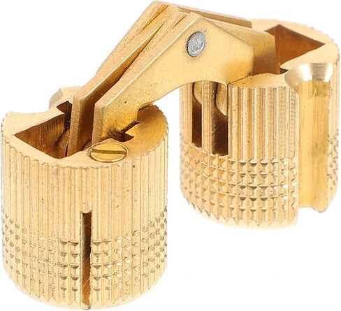 Yardwe 2pcs 12mm Copper Concealed Cabinet Hinges Hidden Revolving Pivot Door Hardware for Furniture and Cupboard in Saudi Arabia