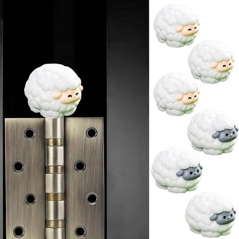 Cute Mini Creative Lamb,Sheep,Goat, Antelope Hinge Heads Decorative Topper Set 6PCS, Home Decoration,Magnetic Hinge Head Toppers Door Hinge in Saudi Arabia