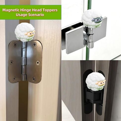 Cute Mini Creative Lamb,Sheep,Goat, Antelope Hinge Heads Decorative Topper Set 6PCS, Home Decoration,Magnetic Hinge Head Toppers Door Hinge in Saudi Arabia
