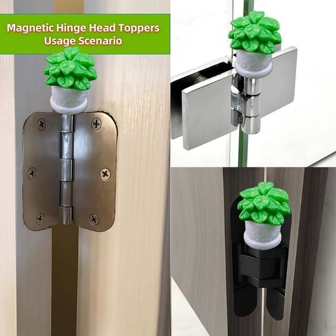 Cute Mini Creative Potted Grass Hinge Heads Decorative Topper Set 6PCS, Home Decoration,Magnetic Hinge Head Toppers Door Hinge in Saudi Arabia