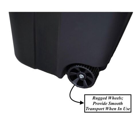 2 PCS 32 Gallon Heavy Duty Plastic Garbage Cans Trash Cans Rubbish Bin With Attached Lid 2 Built In Rugged Wheels Easy Grip Handle Click Lock Lid Design Perfect For Both Indoor Or Outdoor Use in Saudi Arabia