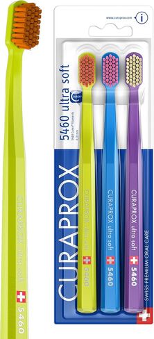 فرشاة أسنان كورابروكس CS 5460 فائقة النعومة – العناية بالأسنان واللثة للبالغين | شعيرات كيورين® فائقة النعومة للتنظيف اللطيف | أزرق-أرجواني، عبوة واحدة in Kuwait