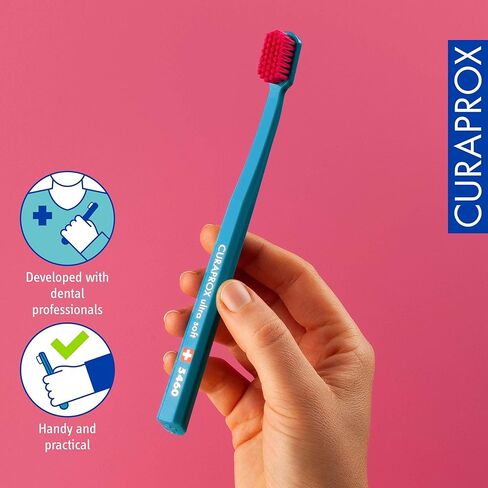 فرشاة أسنان كورابروكس CS 5460 فائقة النعومة – العناية بالأسنان واللثة للبالغين | شعيرات كيورين® فائقة النعومة للتنظيف اللطيف | أزرق-أرجواني، عبوة واحدة in Kuwait