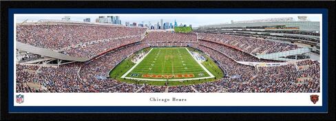 Chicago Bears, End Zone - Unframed Poster by Blakeway Panoramas (40"W x 13.5"H) in Saudi Arabia