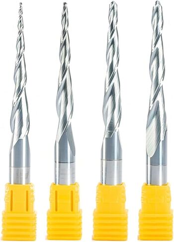 Carbide Milling Cutter 4pc HRC55 R0.5 R1.0 R1.5 R2.0 SHK 8mm Tapered Ball End Mill With Tungsten Carbide Coating Tapered Tapered Cnc Cutter (Dimensions : R1.0XD8X47X85mm) in Saudi Arabia