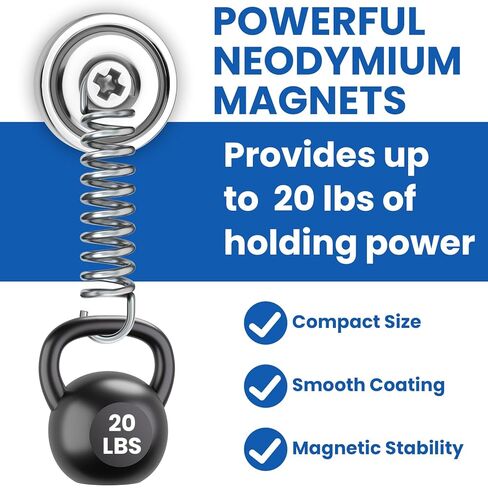 20 قطعة من مغناطيسات أقراص النيوديميوم مع فتحات، مغناطيسات أرضية نادرة قوية بوزن 18 رطلاً مع براغي لتعليق المطبخ، وتخزين الأدوات، والتركيب على الحائط (0.63 × 0.19 بوصة) in Kuwait
