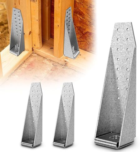 8 Pcs Holdown Shearwall Attachment - 3mm (11 Gauge) Thick Steel, Hot-Dip Galvanized Lateral Tension Ties, 16 Pre-Drilled Holes Bolted Holdown, Deck Tension Tie Kit for Wood Deck or Light Steel House in Kuwait