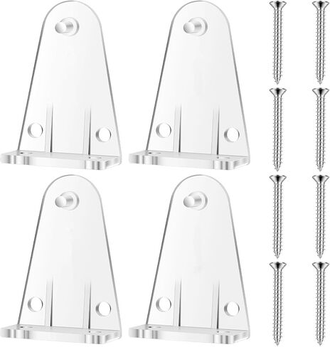 Blinds Hold Down Brackets 4 Pack, Clear Plastic Bottom Rail Holder Clips for 1-1/2" Inch Mini Blinds & Horizontal Venetian Blinds, Durable Replacement Parts for Windows, Doors & RV Shades in Saudi Arabia