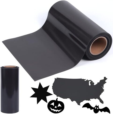 Japard ورقة مغناطيسية لفة 22ft × 12 بوصة غير لاصقة 39.3 مل مغناطيس مرن سميك للمركبات علامات السيارات الحرفية يموت قطع باب المرآب الديكور رسالة سوداء in Kuwait