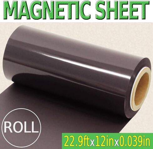 Japard ورقة مغناطيسية لفة 22ft × 12 بوصة غير لاصقة 39.3 مل مغناطيس مرن سميك للمركبات علامات السيارات الحرفية يموت قطع باب المرآب الديكور رسالة سوداء in Kuwait