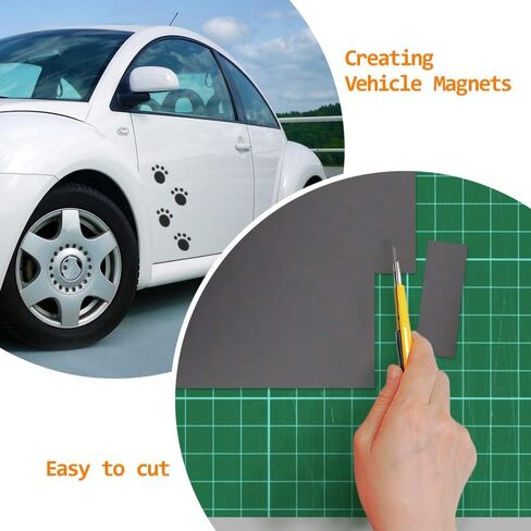 Japard ورقة مغناطيسية لفة 22ft × 12 بوصة غير لاصقة 39.3 مل مغناطيس مرن سميك للمركبات علامات السيارات الحرفية يموت قطع باب المرآب الديكور رسالة سوداء in Kuwait