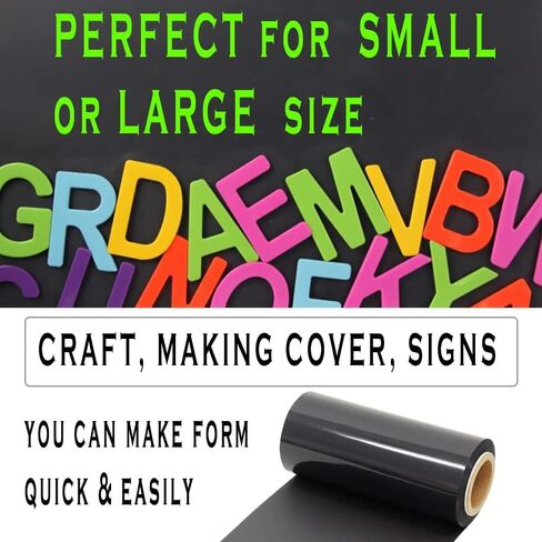 Japard ورقة مغناطيسية لفة 22ft × 12 بوصة غير لاصقة 39.3 مل مغناطيس مرن سميك للمركبات علامات السيارات الحرفية يموت قطع باب المرآب الديكور رسالة سوداء in Kuwait