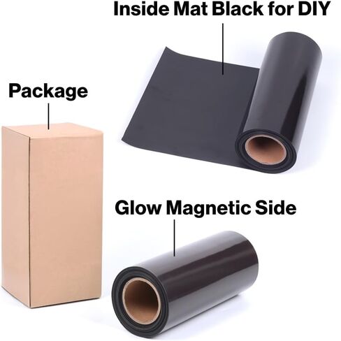 Japard ورقة مغناطيسية لفة 22ft × 12 بوصة غير لاصقة 39.3 مل مغناطيس مرن سميك للمركبات علامات السيارات الحرفية يموت قطع باب المرآب الديكور رسالة سوداء in Kuwait