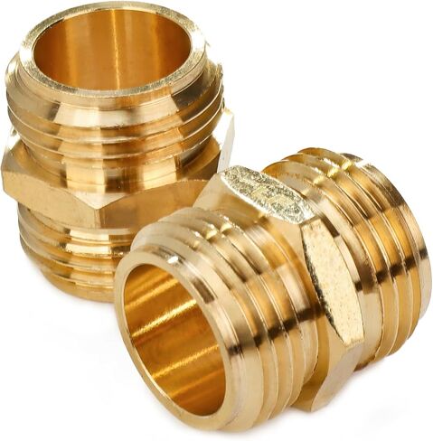 LTWFITTING 3/4" MHT x 3/4" MHT محول خرطوم نحاسي، تركيب خرطوم حديقة نحاسي (عبوة من 2) in Saudi Arabia