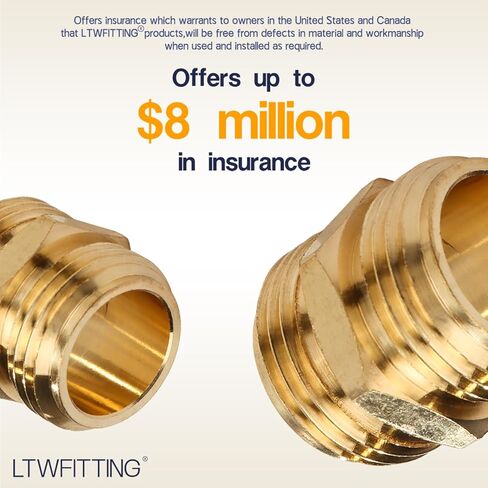 LTWFITTING 3/4" MHT x 3/4" MHT محول خرطوم نحاسي، تركيب خرطوم حديقة نحاسي (عبوة من 2) in Saudi Arabia