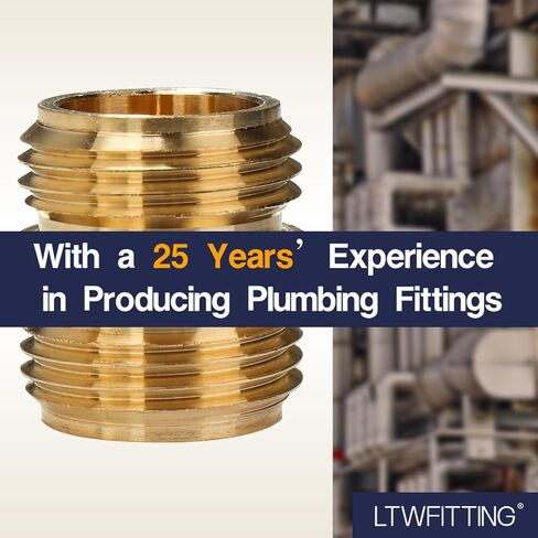 LTWFITTING 3/4" MHT x 3/4" MHT محول خرطوم نحاسي، تركيب خرطوم حديقة نحاسي (عبوة من 2) in Saudi Arabia
