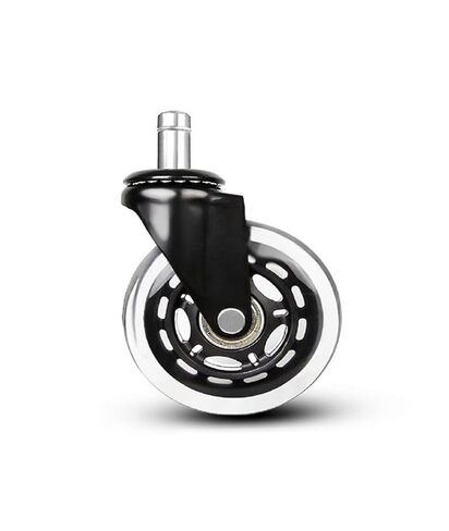 (5 عبوات) 2.5 بوصة/3 بوصة M10/m11 عجلة إحكام سوداء شفافة عجلة من البولي يوريثان كرسي مكتب عالمي صامت (3 بوصة - 10 مم) in Kuwait