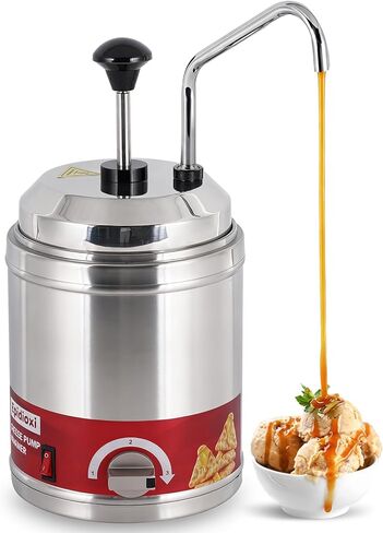 موزع جبن ناتشو مع مضخة غير قابلة للصدأ، 2.6 لتر، موزع مضخة الجبن، موزع حلوى ساخنة من الفولاذ المقاوم للصدأ، أكثر دفئًا لصلصة الجبن، حلوى زبدة الفول السوداني، الكراميل in Kuwait