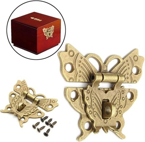 Latch Lock Alloy Butterfly Latch Catch Wooden Jewelry Box Case Hasp Lock Home Decoration in Saudi Arabia