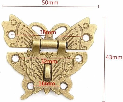 Latch Lock Alloy Butterfly Latch Catch Wooden Jewelry Box Case Hasp Lock Home Decoration in Saudi Arabia