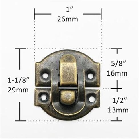 مزلاج قفل ديكور العتيقة النحاس الفضة والمجوهرات الصدر هدية صندوق النبيذ حالة خشبية غلق بمشبك قفل بمزلاج قفل قابل للقفل in Kuwait