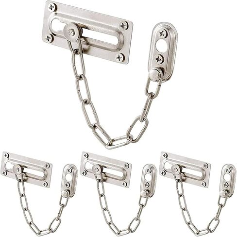 Door Chain Lock,Chain Safe Buckle,Latch Safety Limiter,4 Pieces Metal Anti-Theft Chain Door Chain Hasp Security Lock Chain Room Door Bolt Door Lock Buckle Anti-Theft Lock Chain in Saudi Arabia