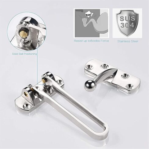 Door Chain Lock,Chain Safe Buckle,Latch Safety Limiter,2 Packs Anti-Theft Buckle, Anti-Theft Chain, Door Chain, Safety Door Buckle, Door Chain Anti-Lock Buckle, Hotel Door Bolt Insurance in Saudi Arabia