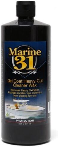 Marine 31 Gel Coat Heavy-Cut Cleaner Wax | Liquid Oxidation Remover for Painted & Coated Boat Surfaces | Restores Shine & Smooth Finish | M31-241 | 32oz in Kuwait
