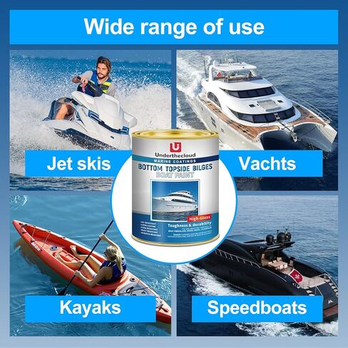 Boat Paint 35 Oz Gloss Marine Boat Topside Bottom Marine Coating Topside Enamel Paint for Boats, Wood, Fiberglass, Aluminum, Metals, Oil-Based Epoxy Blue in Kuwait