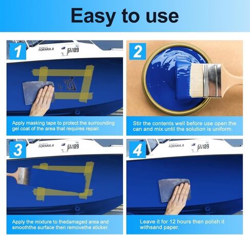 Boat Paint 35 Oz Gloss Marine Boat Topside Bottom Marine Coating Topside Enamel Paint for Boats, Wood, Fiberglass, Aluminum, Metals, Oil-Based Epoxy Blue in Kuwait