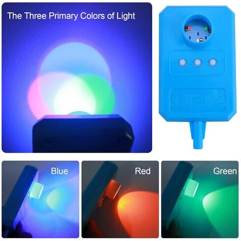 مجموعة تجارب الفيزياء والبصريات، مجموعة فيزياء العلوم والتكنولوجيا والهندسة والرياضيات (STEM) لانكسار/انعكاس الضوء، وعدسة محدبة، وتصوير الثقب واستكشاف الألوان الأساسية للضوء في المدرسة والمنزل، أداة تعليمية عملية in Kuwait