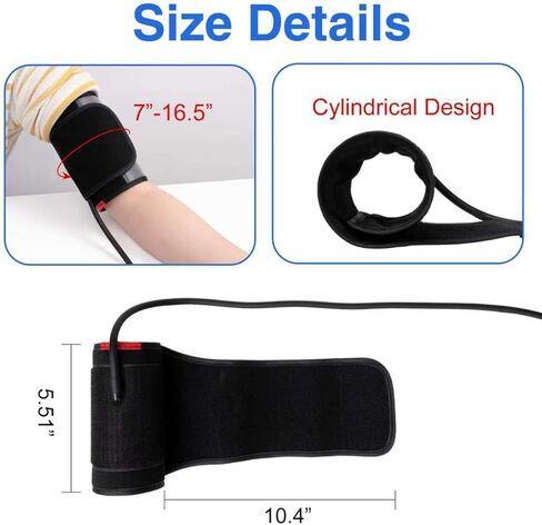 الكفة الأسطوانية لضغط الدم، الكفة للبالغين، الكفة BP العالمية، متوافقة مع معظم الشاشات، الكفة البديلة لضغط الدم ARM مع 8 موصلات، مقاس واحد يناسب 7 بوصات - 16.5 بوصة (17-42 سم) أسود in Kuwait